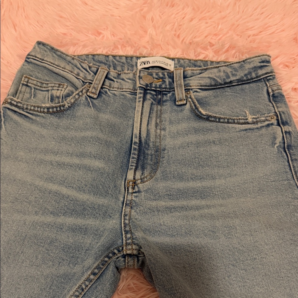 Zara Women's Sky Blue Straight Jeans - Picture 2 of 12